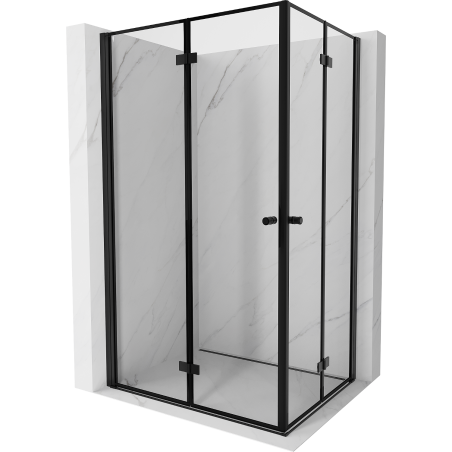 Mexen Mist-F Duo Duschkabine faltbar links 85 x 80 cm, schwarzer Rahmen, schwarz - 8A6-085L-080P-70-70