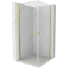 Mexen Mist-B Duo Pendeltür-Duschkabine 90 x 90 cm, transparent, gebürstetes Gold - 8A2-090-090-55-00