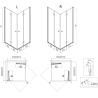 Mexen Mist-F Duo Faltbare Duschkabine links 90 x 80 cm, schwarzer Rahmen, schwarz - 8A6-090L-080P-70-70