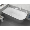 Mexen Silo freistehende Eckbadewanne links geriffelt 150 x 75 cm, weiß/grau, weiße Überlauf - 52891507562L-20