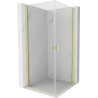 Mexen Mist-B Duo Duschkabine schwenkbar 95 x 95 cm, transparent, gebürstetes Gold - 8A2-095-095-55-00