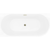 Mexen Silo freistehende Eckbadewanne links geriffelt 150 x 75 cm, weiß/grau, goldene Überlauf - 52891507562L-50