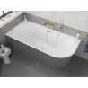 Mexen Silo freistehende Eckbadewanne links geriffelt 150 x 75 cm, weiß/grau, goldene Überlauf - 52891507562L-50