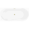 Mexen Silo freistehende Eckbadewanne links gerillt 150 x 75 cm, weiß/grau, Überlauf gold gebürstet - 52891507562L-55