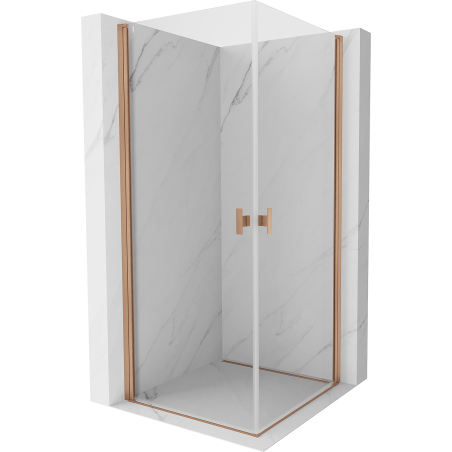 Mexen Mist-B Duo Duschkabine schwenkbar 70 x 70 cm, transparent, gebürstetes Kupfer - 8A2-070-070-65-00