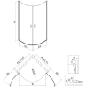 Mexen Mist halbrunde Duschkabine schwenkbar 90 x 90 cm, transparent, gold - 8A31-090-090-50-00