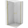 Mexen Mist halbrunde Duschkabine schwenkbar 90 x 90 cm, transparent, gold - 8A31-090-090-50-00