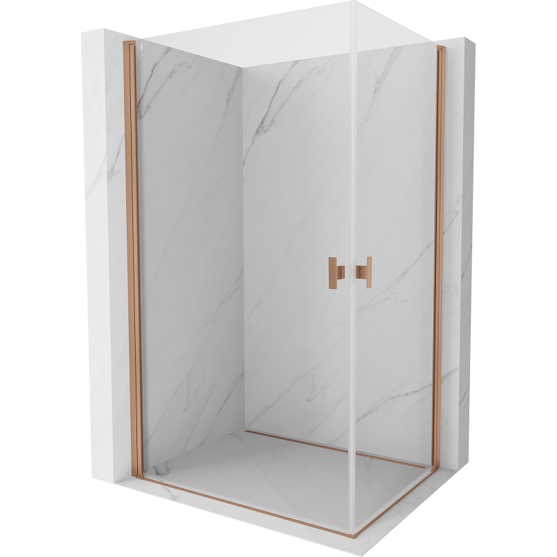 Mexen Mist-B Duo Duschkabine Pendeltür 100 x 70 cm, transparent, gebürstetes Kupfer - 8A2-100-070-65-00