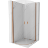 Mexen Mist halbrunde Duschkabine zum Öffnen 90 x 90 cm, transparent, gebürstetes Kupfer - 8A31-090-090-65-00