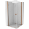 Mexen Mist-B Duo Duschkabine schwenkbar 75 x 75 cm, transparent, gebürstetes Kupfer - 8A2-075-075-65-00