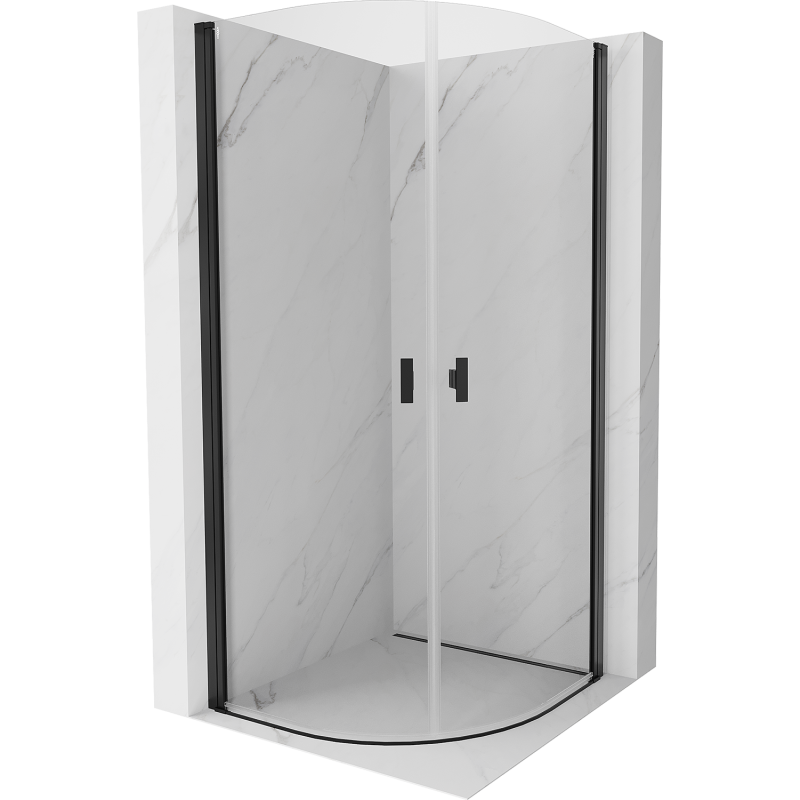 Mexen Mist Runddusche schwenkbar 70 x 70 cm, transparent, schwarz - 8A31-070-070-70-00