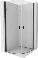 Mexen Mist Duschkabine halbrund schwenkbar 80 x 80 cm, transparent, schwarz - 8A31-080-080-70-00