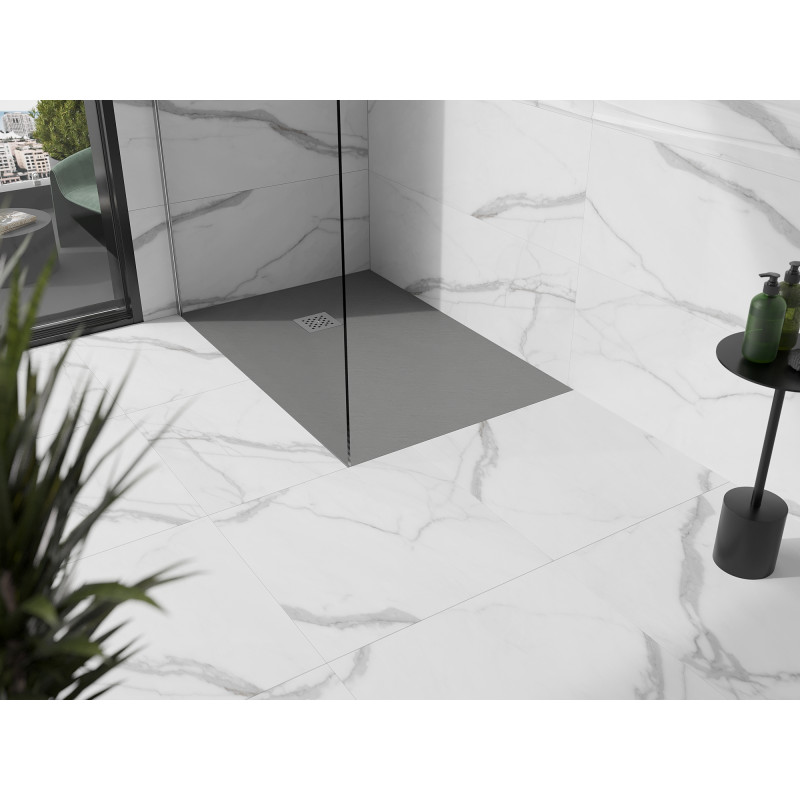 Mexen Stone+ rechteckige Duschwanne aus Verbundwerkstoff 130 x 70 cm, grau-beton - 44617013