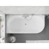 Mexen Silo freistehende Eckbadewanne links geriffelt 170 x 80 cm, weiß/grau, Überlauf chrom - 52891708062L-01