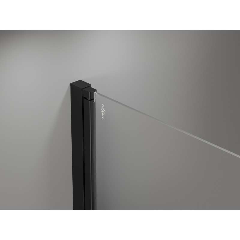Mexen Mist halbrunde Duschkabine schwenkbar 90 x 90 cm, transparent, schwarz - 8A31-090-090-70-00