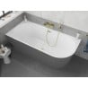 Mexen Silo freistehende Eckbadewanne links geriffelt 170 x 80 cm, weiß/grau, Überlauf gebürstet gold - 52891708062L-55