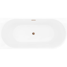 Mexen Silo freistehende Eckbadewanne links geriffelt 170 x 80 cm, weiß/grau, Überlauf Roségold - 52891708062L-60