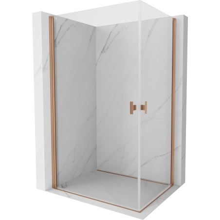 Mexen Mist-B Duo Duschkabine Schwingtür 100 x 75 cm, transparent, gebürstetes Kupfer - 8A2-100-075-65-00