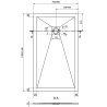 Mexen Stone+ rechteckige Verbund-Duschwanne 140 x 70 cm, grau-beton - 44617014