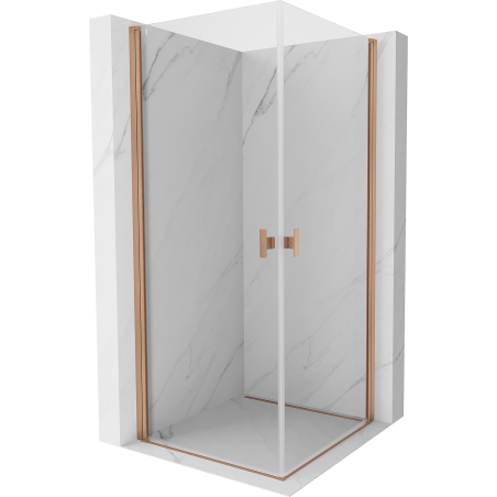 Mexen Mist-B Duo Duschkabine Schwingtür 80 x 80 cm, transparent, gebürstetes Kupfer - 8A2-080-080-65-00