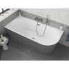 Mexen Silo freistehende Eckbadewanne links gerillt 170 x 80 cm, weiß/grau, Überlauf Gun Gray gebürstet - 52891708062L-66