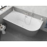 Mexen Silo freistehende Eckbadewanne links geriffelt 170 x 80 cm, weiß/grau, Überlauf gebürstetes Nickel - 52891708062L-97