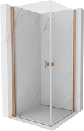 Mexen Mist-B Duo Duschkabine Drehbar 85 x 85 cm, transparent, gebürstetes Kupfer - 8A2-085-085-65-00