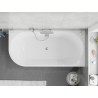 Mexen Silo Freistehende Eckbadewanne rechts geriffelt 150 x 75 cm, weiß/grau, Überlauf Chrom - 52891507562P-01