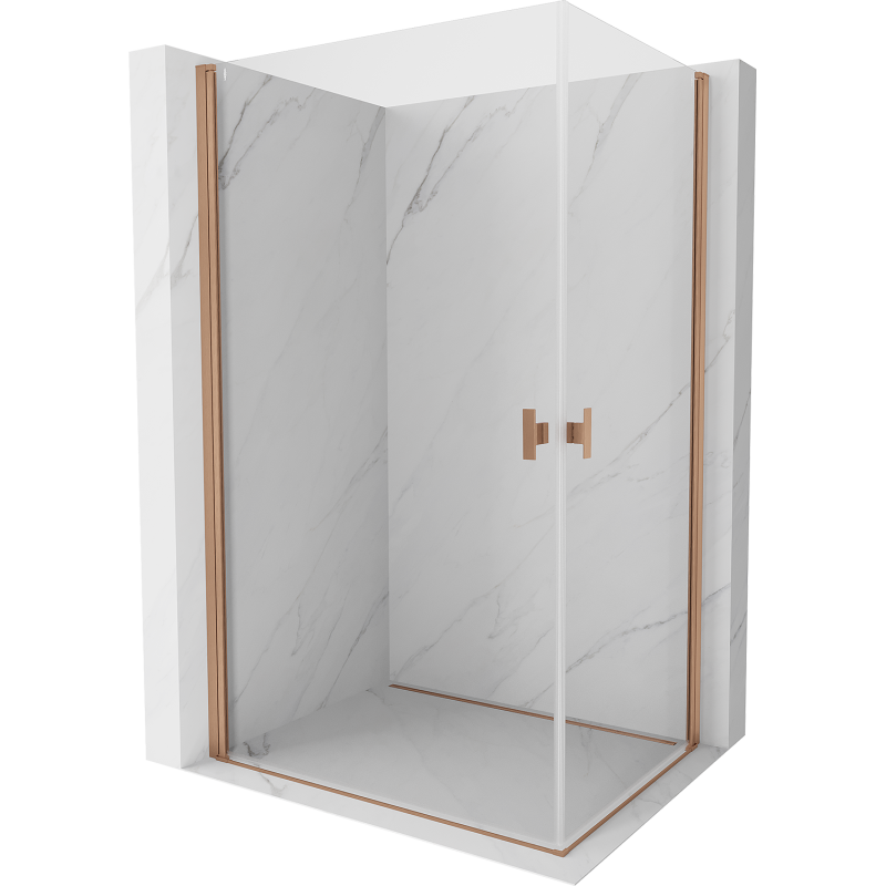 Mexen Mist-B Duo Eckdusche Schwingtür 90 x 85 cm, transparent, gebürstetes Kupfer - 8A2-090-085-65-00