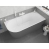 Mexen Silo freie Eckbadewanne rechts gerillt 150 x 75 cm, weiß/grau, Überlauf weiß - 52891507562P-20