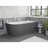Mexen Silo freie Eckbadewanne rechts gerillt 150 x 75 cm, weiß/grau, Überlauf weiß - 52891507562P-20