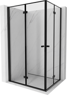 Mexen Mist-F Duo klappbare Duschkabine links 110 x 95 cm, schwarzer Rahmen, schwarz - 8A6-110L-095P-70-70