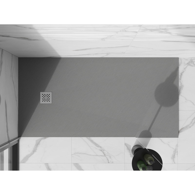 Mexen Stone+ rechteckige Verbund-Duschwanne 160 x 70 cm, grau-beton - 44617016