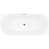 Mexen Silo freistehende Eckbadewanne rechts geriffelt 150 x 75 cm, weiß/grau, Überlauf gold - 52891507562P-50