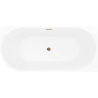 Mexen Silo freistehende Eckbadewanne rechts geriffelt 150 x 75 cm, weiß/grau, Überlauf Roségold - 52891507562P-60