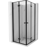 Mexen Mist-F Duo Klappduschkabine 100 x 100 cm, schwarzer Rahmen, schwarz - 8A6-100L-100P-70-70