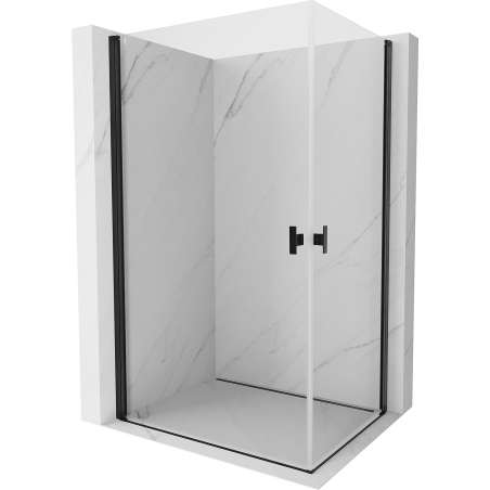 Mexen Mist-B Duo Duschkabine, schwenkbar 75 x 70 cm, transparent, schwarz - 8A2-075-070-70-00