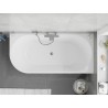 Mexen Silo freistehende Eckbadewanne rechts geriffelt 150 x 75 cm, weiß/grau, Überlauf Gun Metal - 52891507562P-95