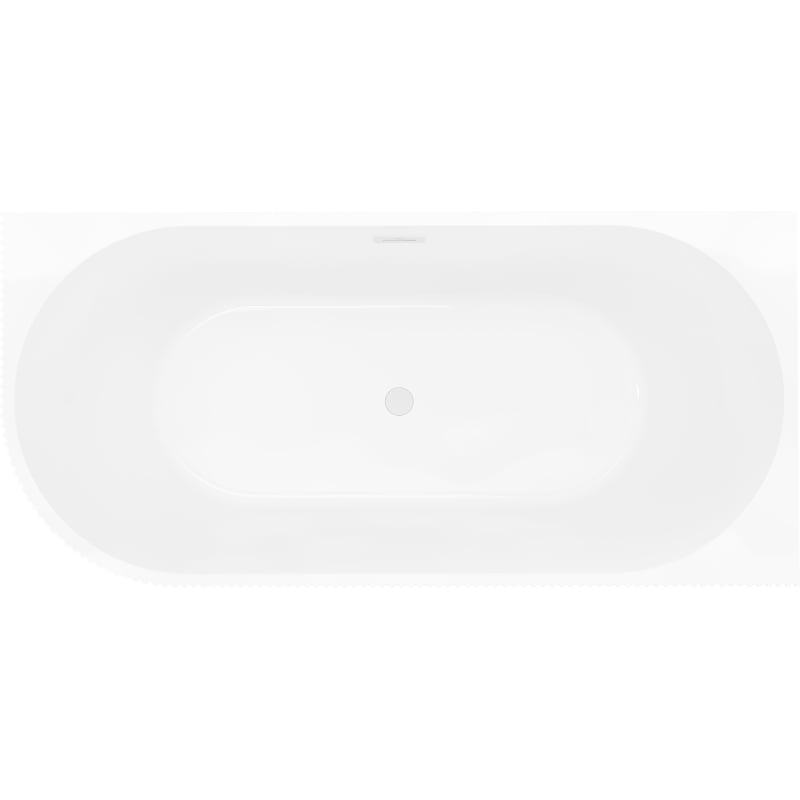 Mexen Silo freistehende Eckbadewanne rechts geriffelt 170 x 80 cm, weiß/grau, Überlauf weiß - 52891708062P-20