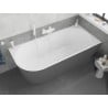 Mexen Silo freistehende Eckbadewanne rechts geriffelt 170 x 80 cm, weiß/grau, Überlauf weiß - 52891708062P-20