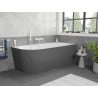Mexen Silo freistehende Eckbadewanne rechts geriffelt 170 x 80 cm, weiß/grau, Überlauf weiß - 52891708062P-20