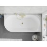 Mexen Silo freistehende Eckbadewanne rechts geriffelt 170 x 80 cm, weiß/grau, Überlauf gold - 52891708062P-50