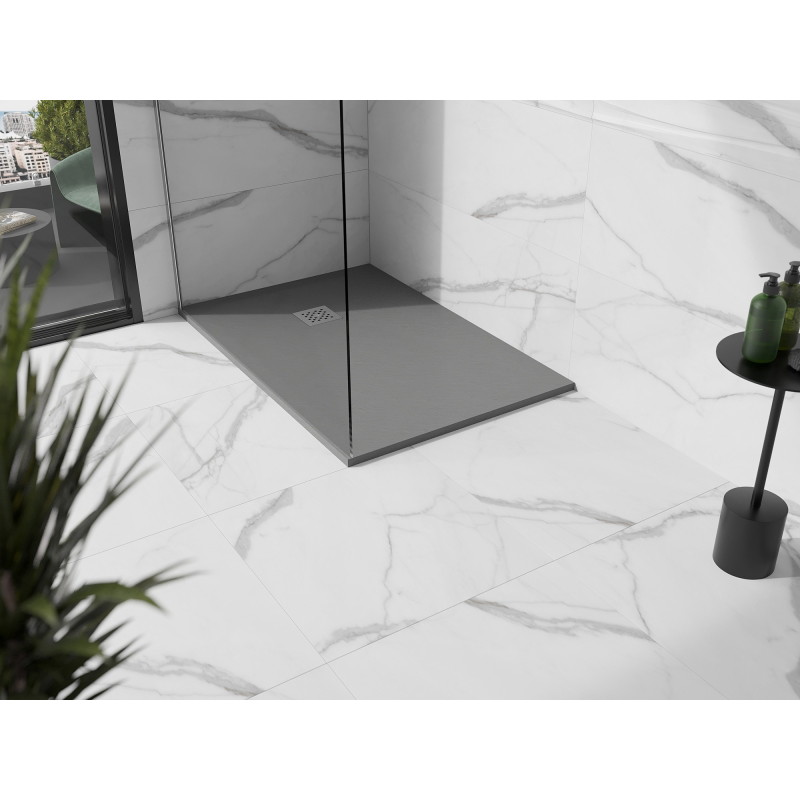 Mexen Stone+ rechteckige Duschwanne aus Komposit 110 x 80 cm, grau-beton - 44618011