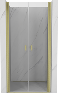Mexen Mist Duschdrehtür 95 cm, transparent, gebürstetes Gold - 8A7-095-000-55-00