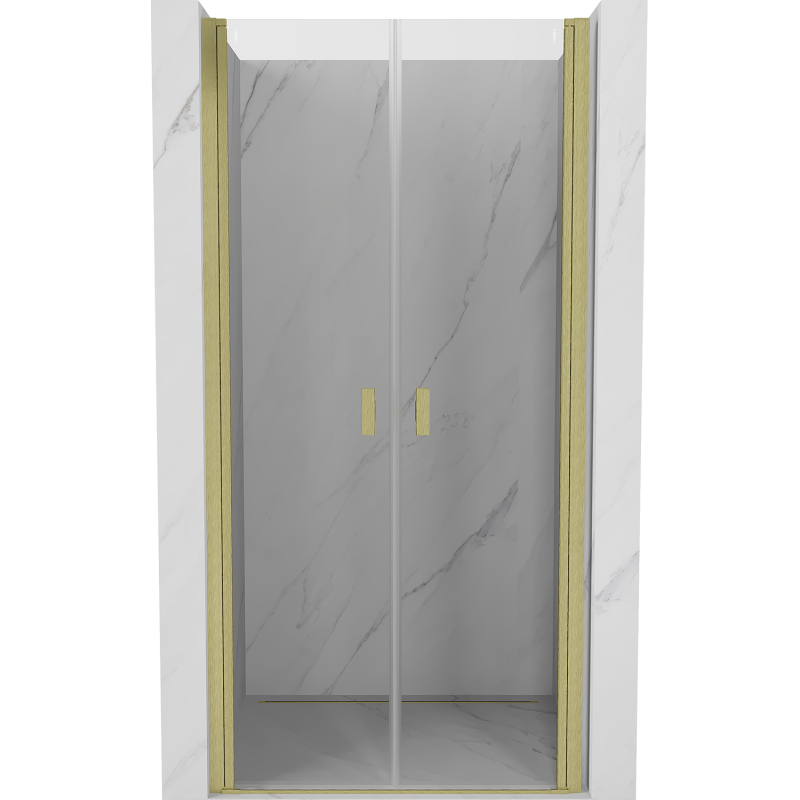 Mexen Mist Duschdrehtür 120 cm, transparent, gebürstetes Gold - 8A7-120-000-55-00