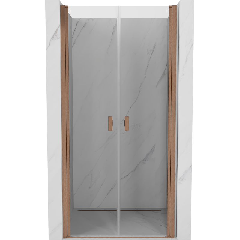 Mexen Mist Duschschwingtür 70 cm, transparent, gebürstetes Kupfer - 8A7-070-000-65-00