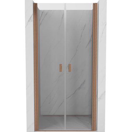 Mexen Mist Duschschwingtür 70 cm, transparent, gebürstetes Kupfer - 8A7-070-000-65-00
