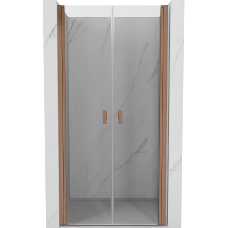 Mexen Mist Pendeltür für Dusche 120 cm, transparent, gebürstetes Kupfer - 8A7-120-000-65-00