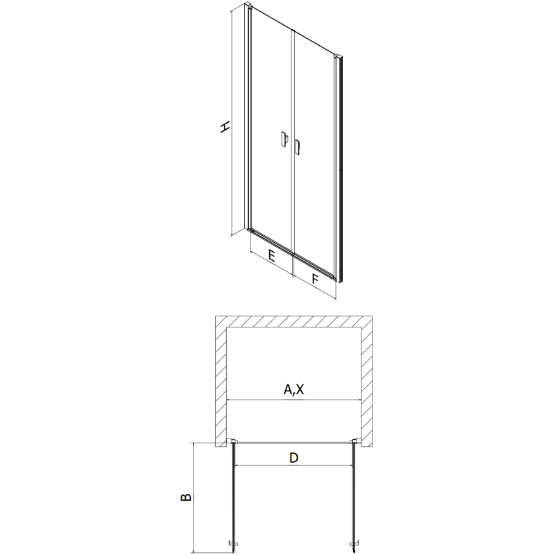 Mexen Mist Duschdrehtür 85 cm, transparent, schwarz - 8A7-085-000-70-00