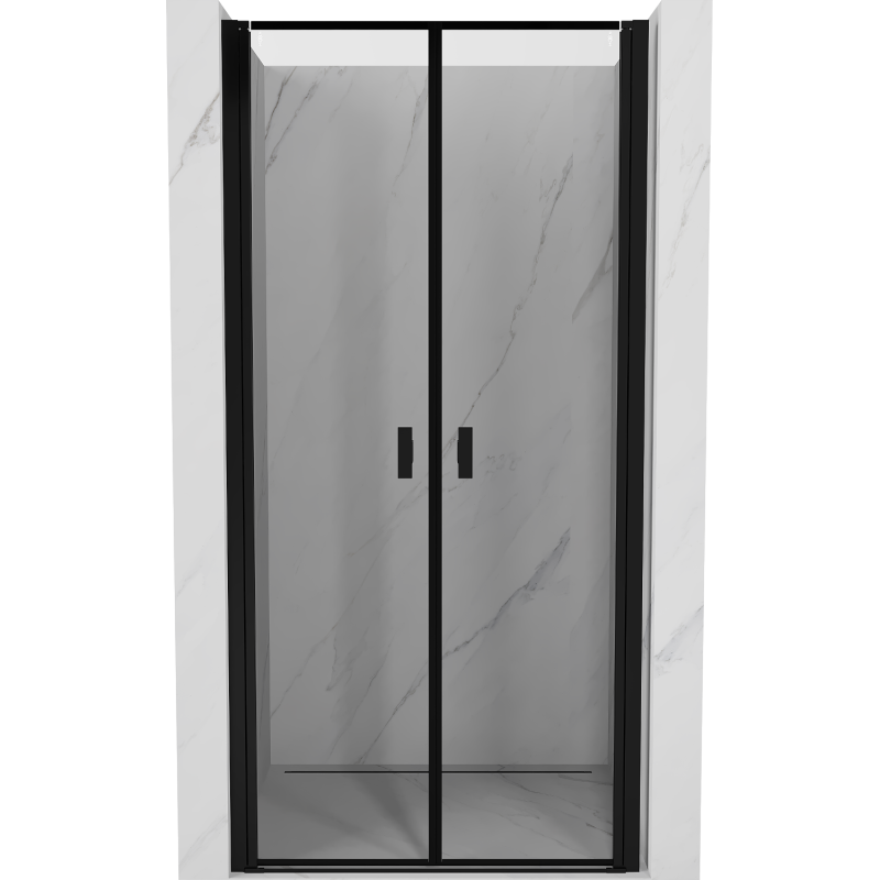 Mexen Mist Duschdrehür 85 cm, schwarzer Rahmen, schwarz - 8A7-085-000-70-70